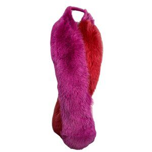 LIBERTINE Dyed Fox Stole Fling Pink Red